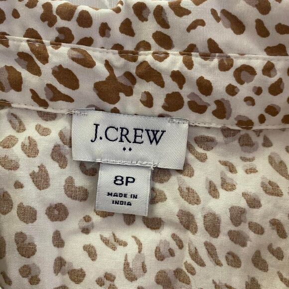 J. Crew Cute Animal Print Puff Sleeve Women's Dress Size 8 - Picture 6 of 10